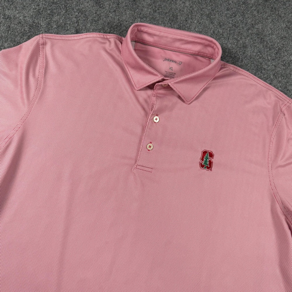 Johnnie-O Polo Shirt Mens XL Red Stanford University Performance Golf Top